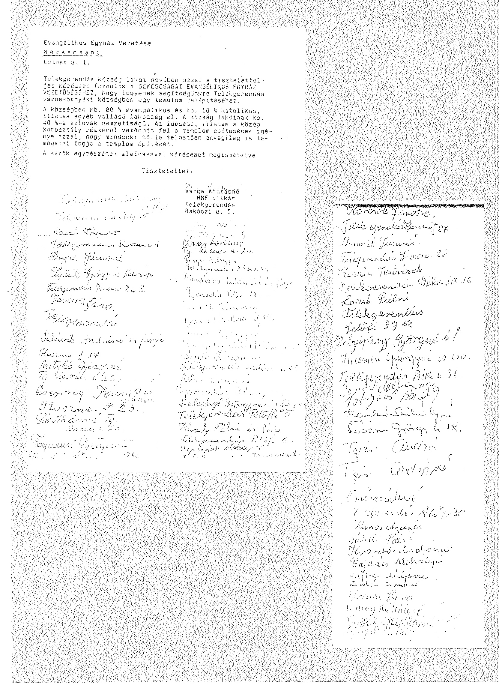 templom épül Telekgerendáson